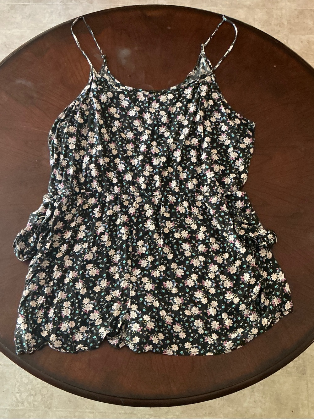 Joe Boxer - Black Floral Spaghetti-Strap Camisole
